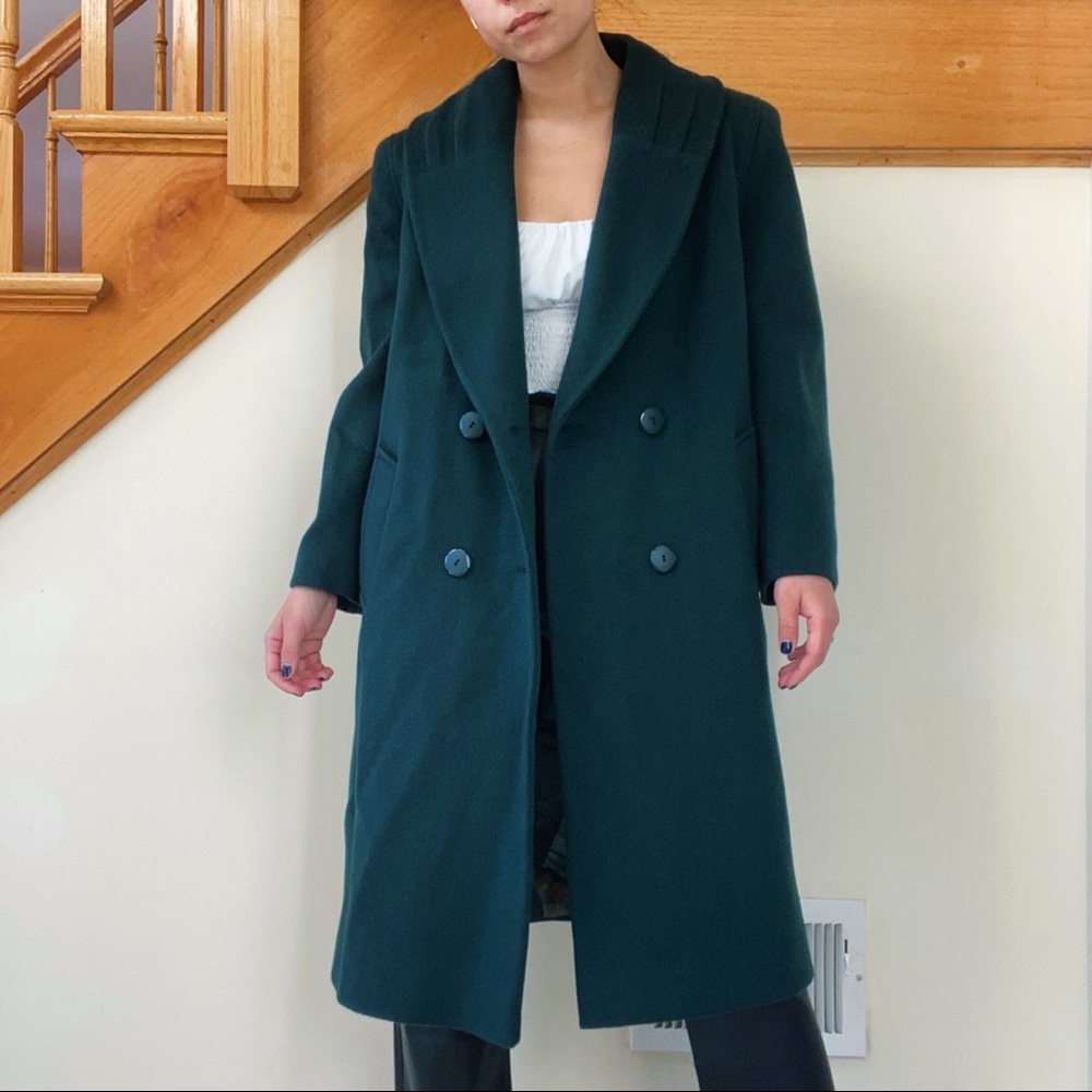 Vintage Forest Green Wool Coat